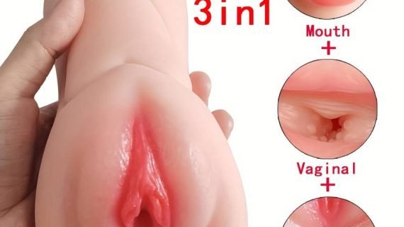 1-in-3 Realistic Oral Vagina Anal Pocket Pussy Men Masturbator