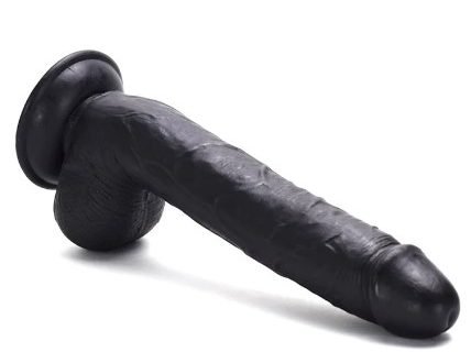 10 Inches Realistic Solid Black Penis Dildo India