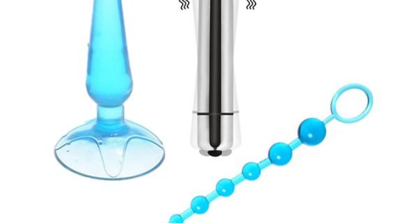 3 Piece Combo Pack Anal Plug Vibrator Long Anal Beads