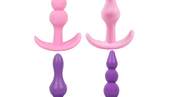 4 Pieces Combo Anal Butt Plug Pink and Blue