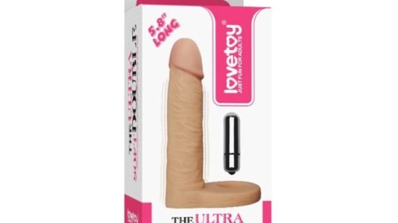 5.8 Inches Ultra Soft Double Penetration Cock ring With Vibrating Dildo