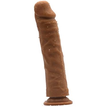 9.5 Inch Big FAAK Premium Liquid Silicone Dual Density Dildo | Choco Brown