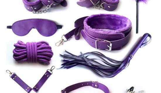 BDSM Bondage 10 Pieces Kit - Purple
