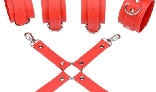 BDSM Sex Bondage Restraint Bondage Fetish Slave Handcuffs Ankle Cuffs For Couples | Red