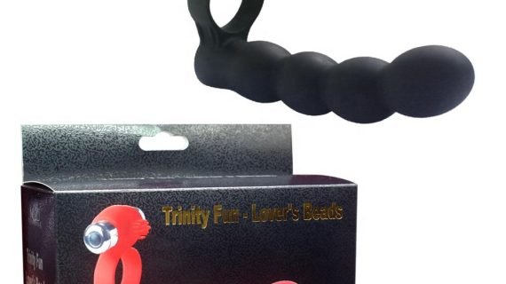 Black Cock Ring Trinity fun Lover's beads for male