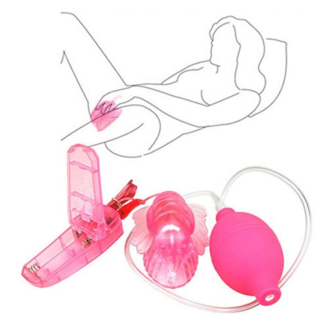 Butterfly Clitoral Pump Multi Speed Vibration Perfect Hand Pump Tantalizing Ticklers