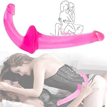 Double Headed Strapless G Spot Jelly Penis dildo Double Ended For Couple | Pink