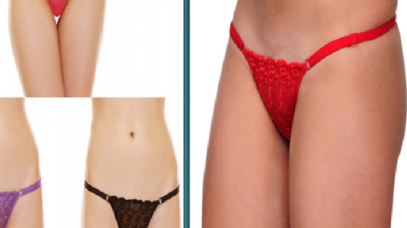 Full Crotch G-String Panty With Rings-Blue