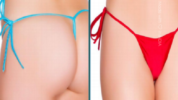 Knot Type G-String Panty-Blue