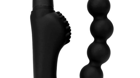 Nato Black Beaded Prostate Massager With Vibration For Men