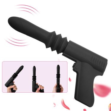 New Automatic Telescopic Thrusting Black Dildo Vibrator Gun Type Sex Machine