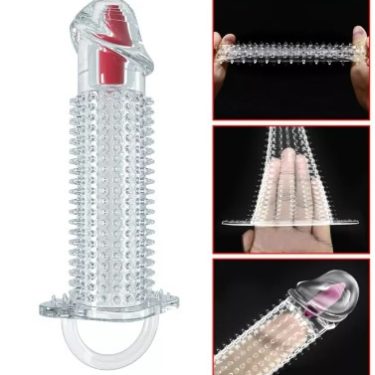 New Full Dotted Penis Extender Sleeve Vibrator Condom For Men