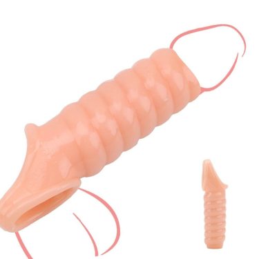 Open Head Real Skin Penis Extender Sleeve For Men