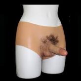 Silicone pants Ball Cross dressing Artificial penis lifelike Right angle pants