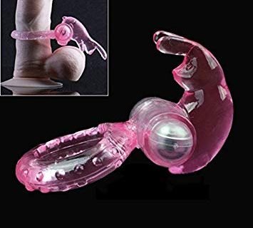 Vibrating Pink Rabbit Cock Ring (Clitoris Tickler)